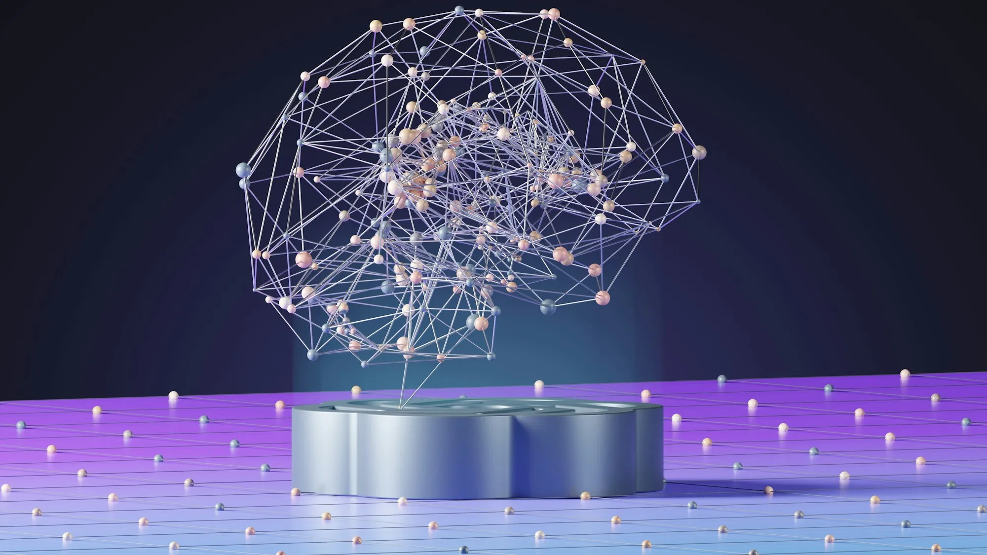 Abstract neural network representing artificial intelligence